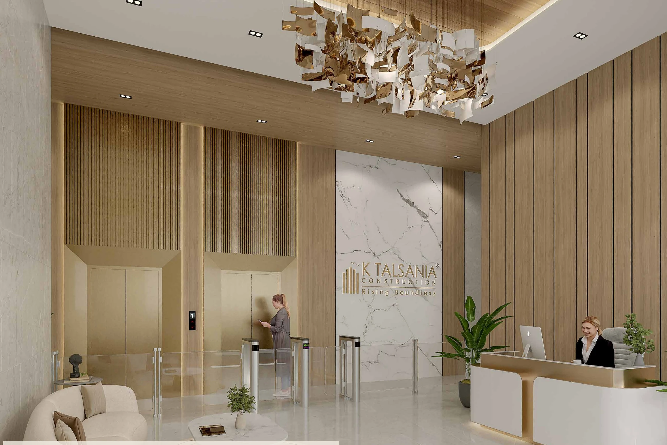 Brochure artistic impression of the double-height entrance lobby